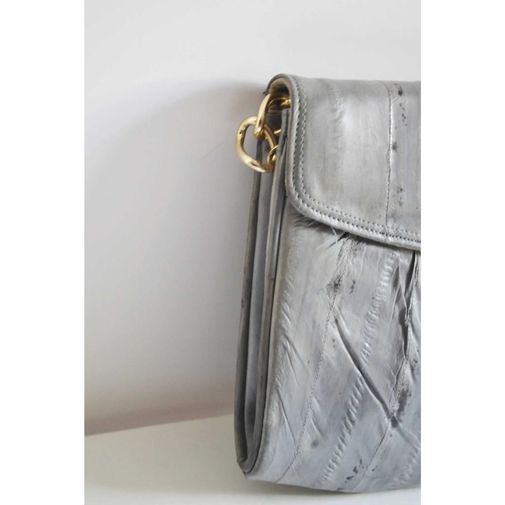 Speckled Grey Eel Skin Purse