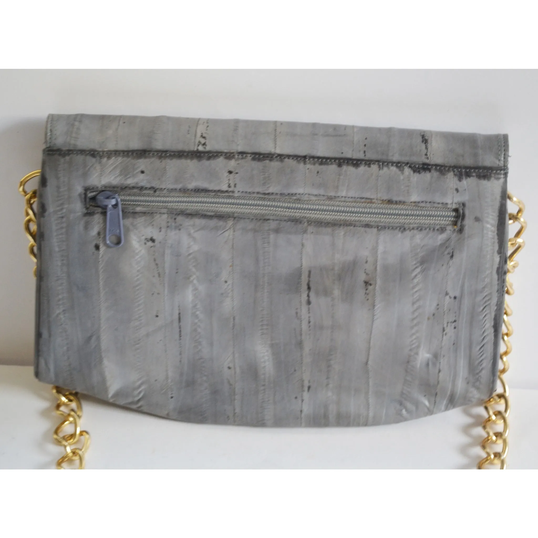 Speckled Grey Eel Skin Purse