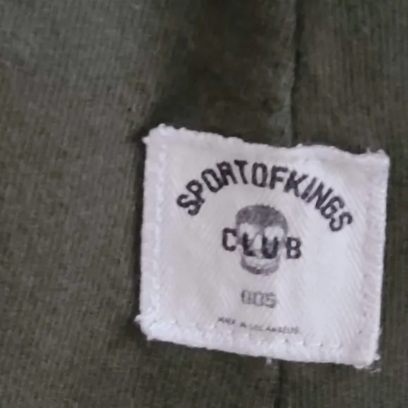 SPORTOFKINGS Olive Green Fleece Pullover Logo Sweatshirt Dress *FLAWED* Large