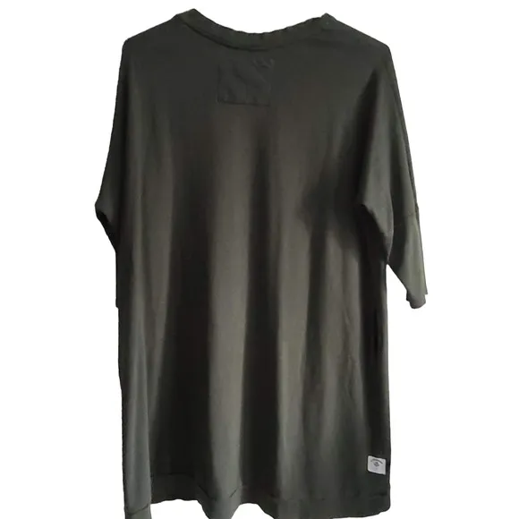 SPORTOFKINGS Olive Green Fleece Pullover Logo Sweatshirt Dress *FLAWED* Large