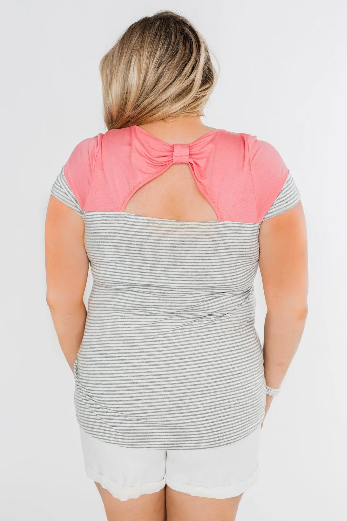 Spring Fever Short Sleeve Striped Top- Watermelon