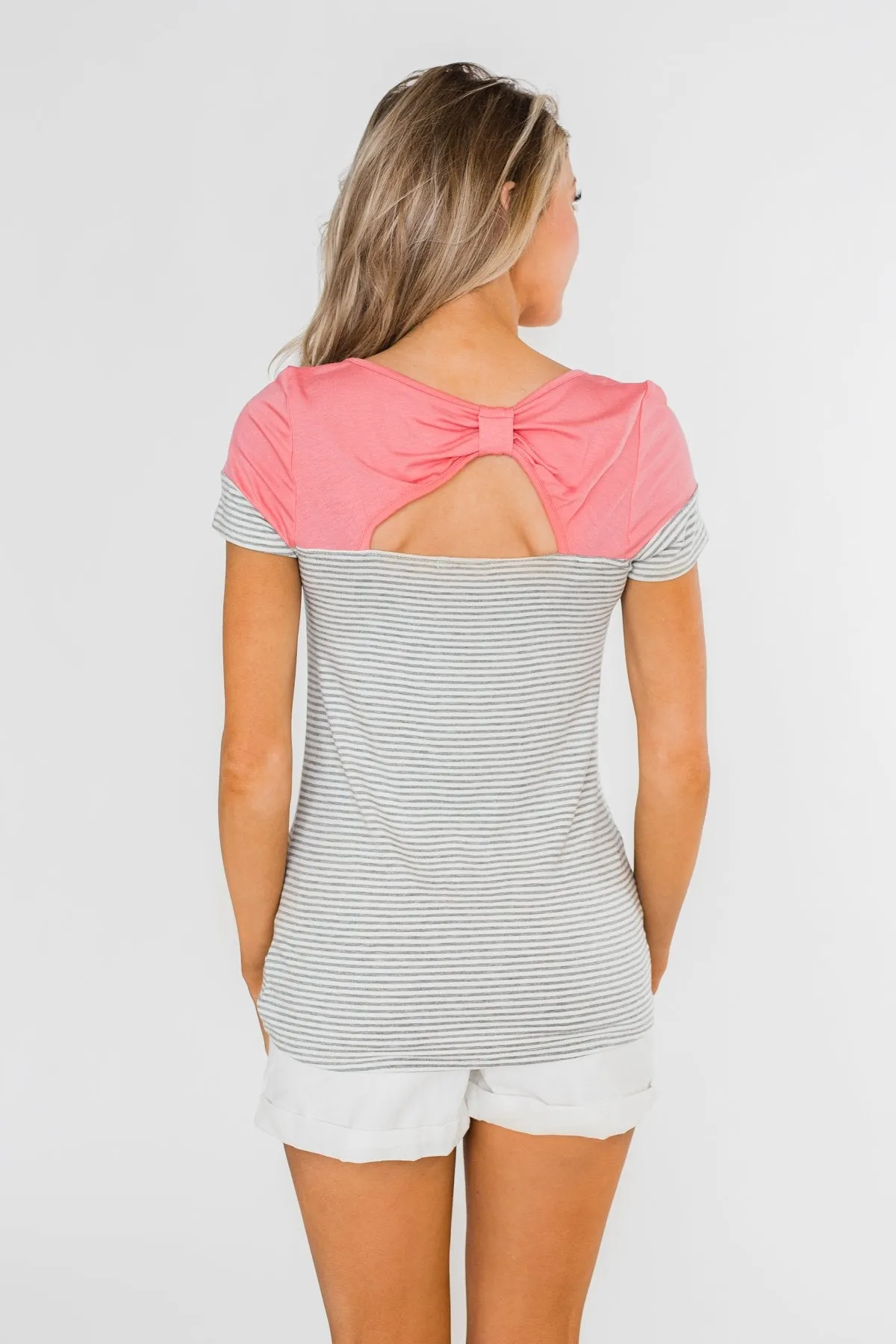 Spring Fever Short Sleeve Striped Top- Watermelon