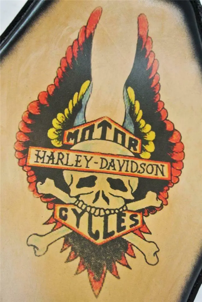 Spring Solo Seat Chopper Harley Sportster Wing Tattoo Snub Nose Blk Frame Honda