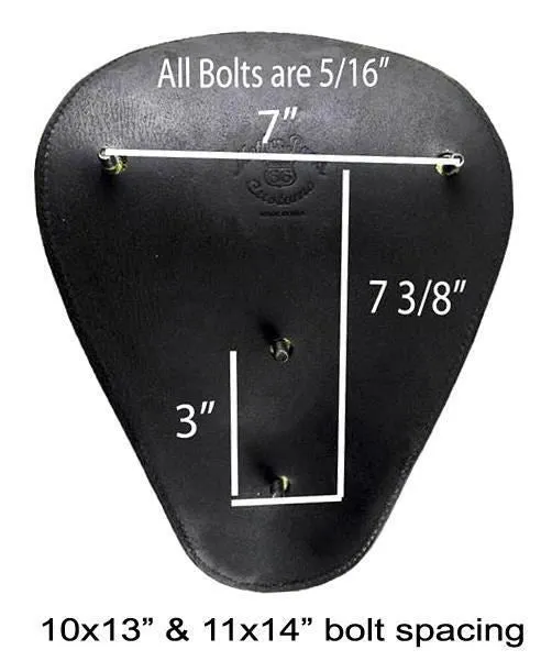 Spring Solo Seat Harley Sportster Chopper 11x14" White Leather Black Rivets
