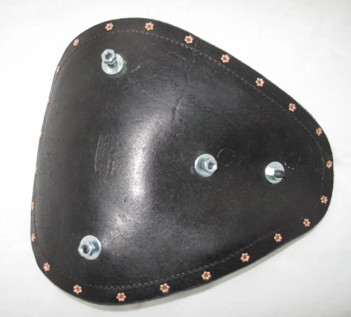 Spring Solo Seat Harley Sportster Chopper 11x14" White Leather Black Rivets