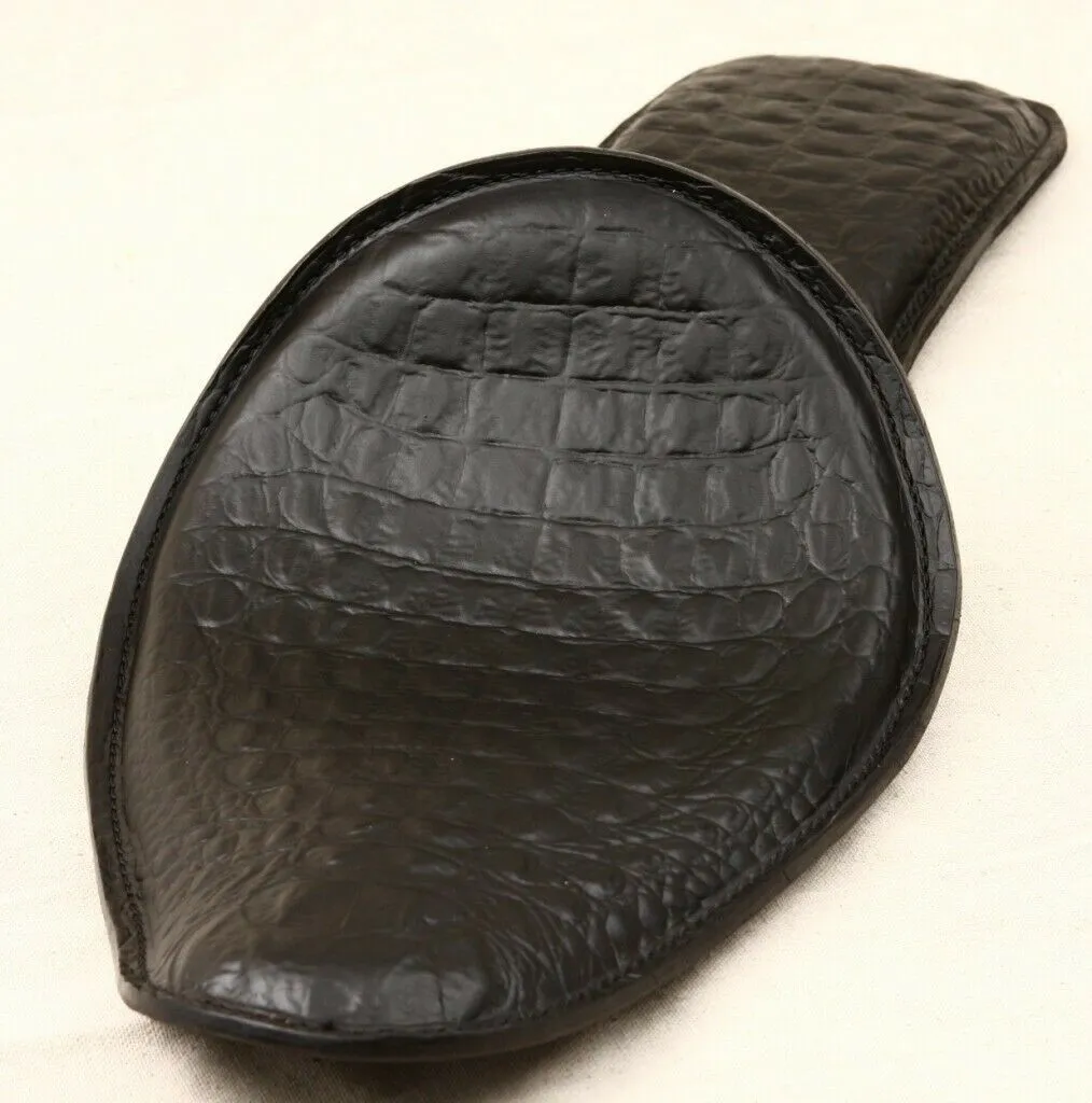Spring Solo Seat P-Pad Chopper Harley Sportster Bobber Black Alligator Banana