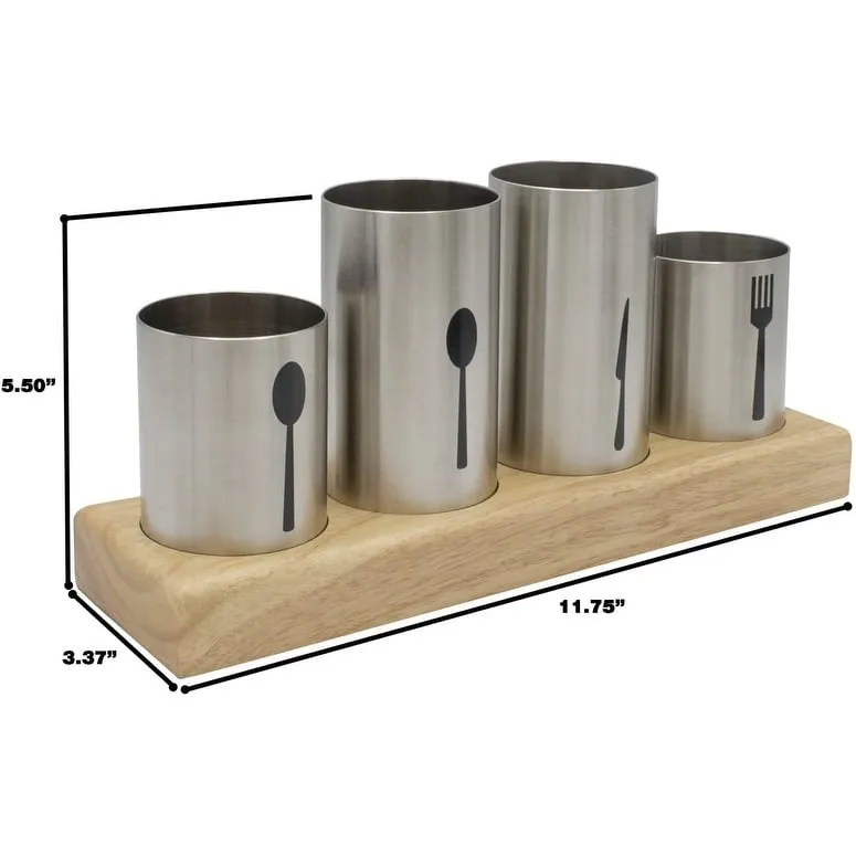 Stainless Steel Flatware Organizer Caddy with Base