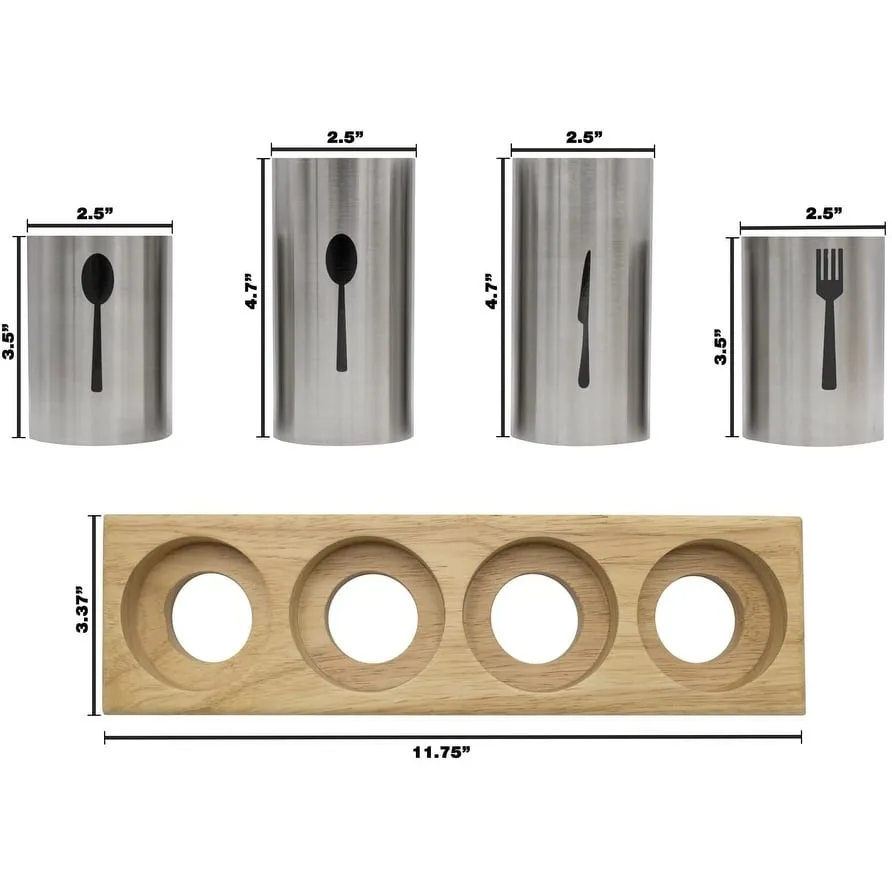 Stainless Steel Flatware Organizer Caddy with Base