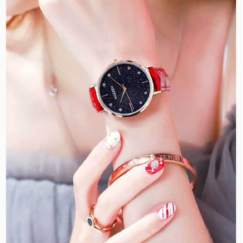 Starry Dial With Rhinestone Scale Women's Watch
