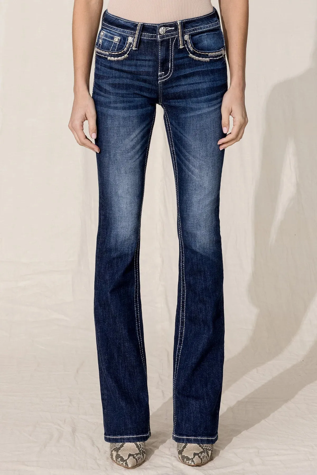 Static Saddle Stitch Bootcut Jean