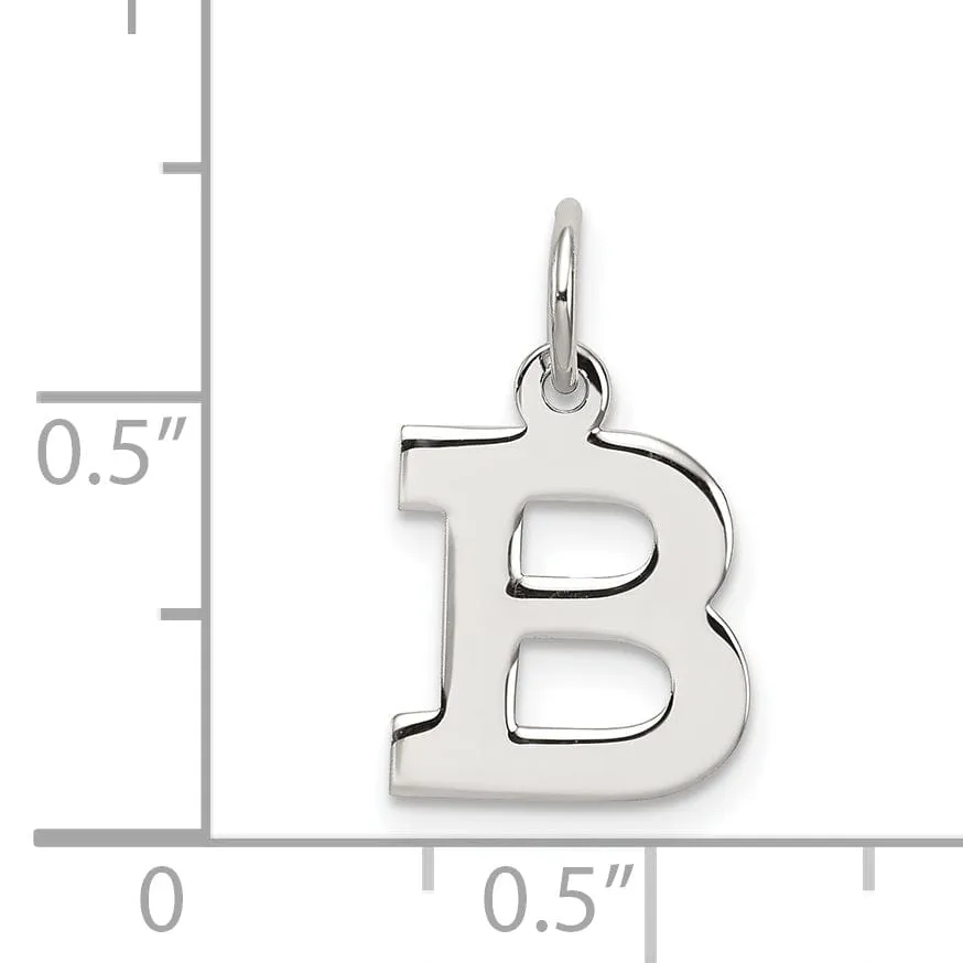 Sterling Silver Small Block Initial B Charm