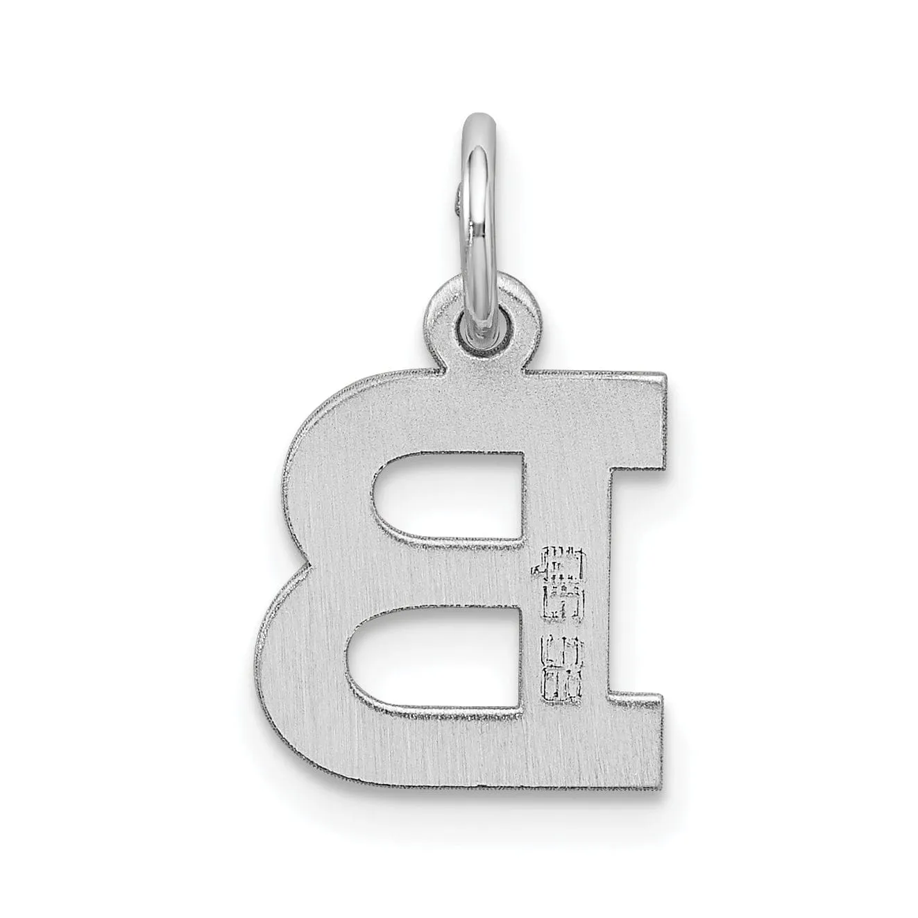 Sterling Silver Small Block Initial B Charm