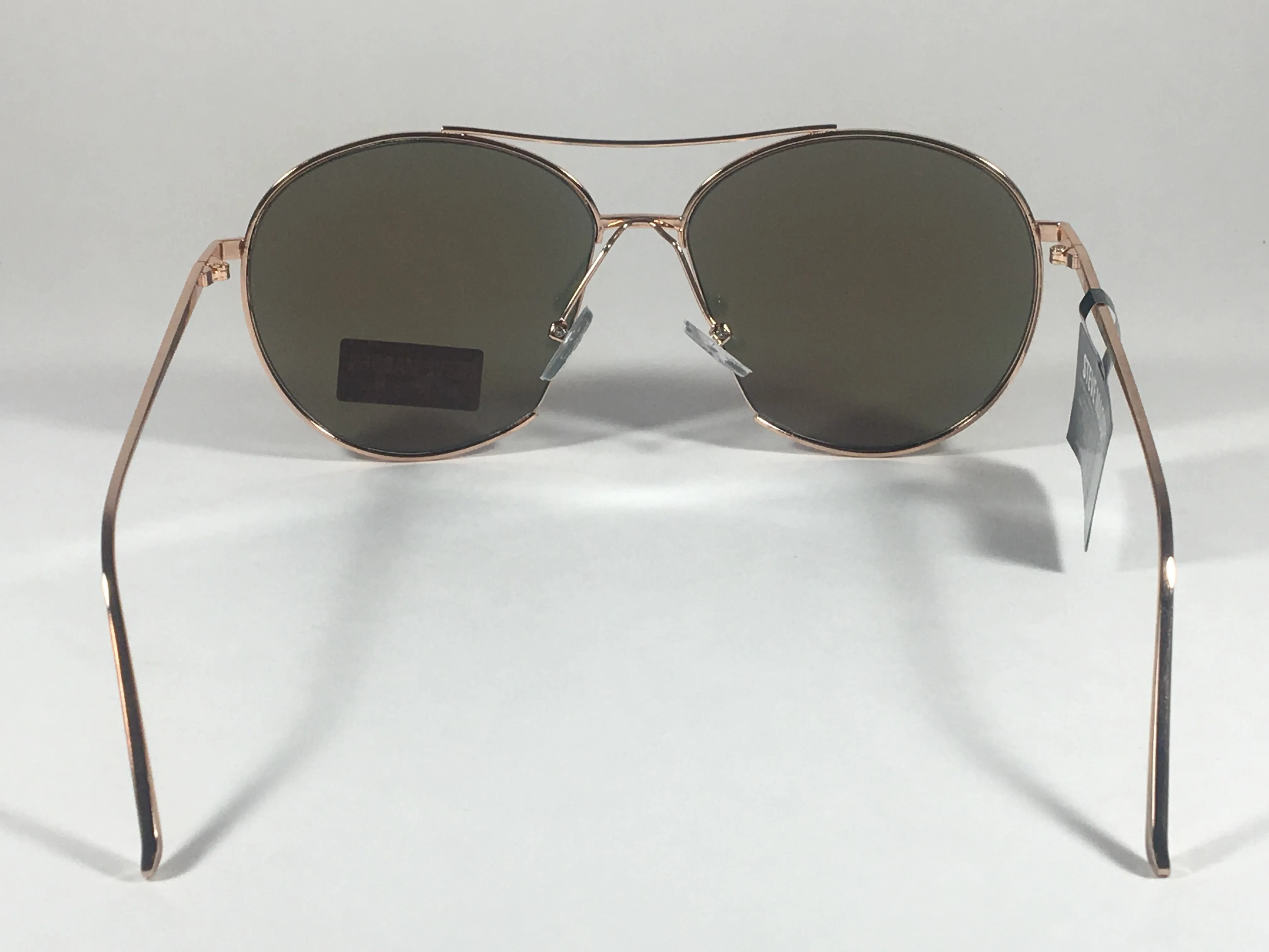 Steve Madden Aviator Pilot Sunglasses Rose Gold Orange Mirror Wedge Slice SM482107 ROSE