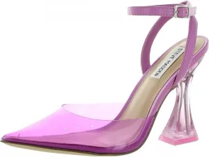Steve Madden Womens Zelie Faux Leather Block Heels ZELI05S1 Purple Vinyl 6.5M