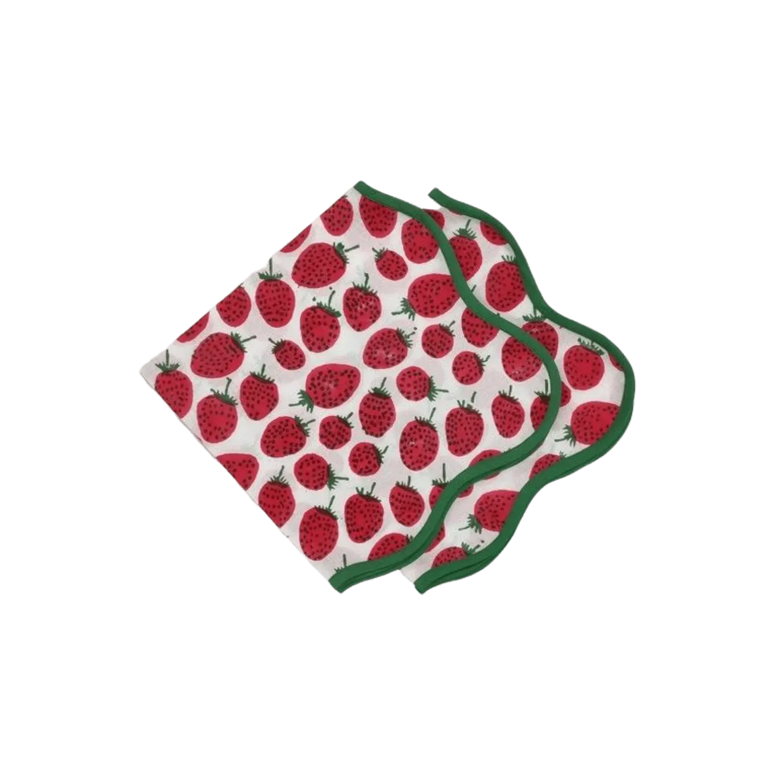 Strawberry Hand Block Printed Cotton Napkins