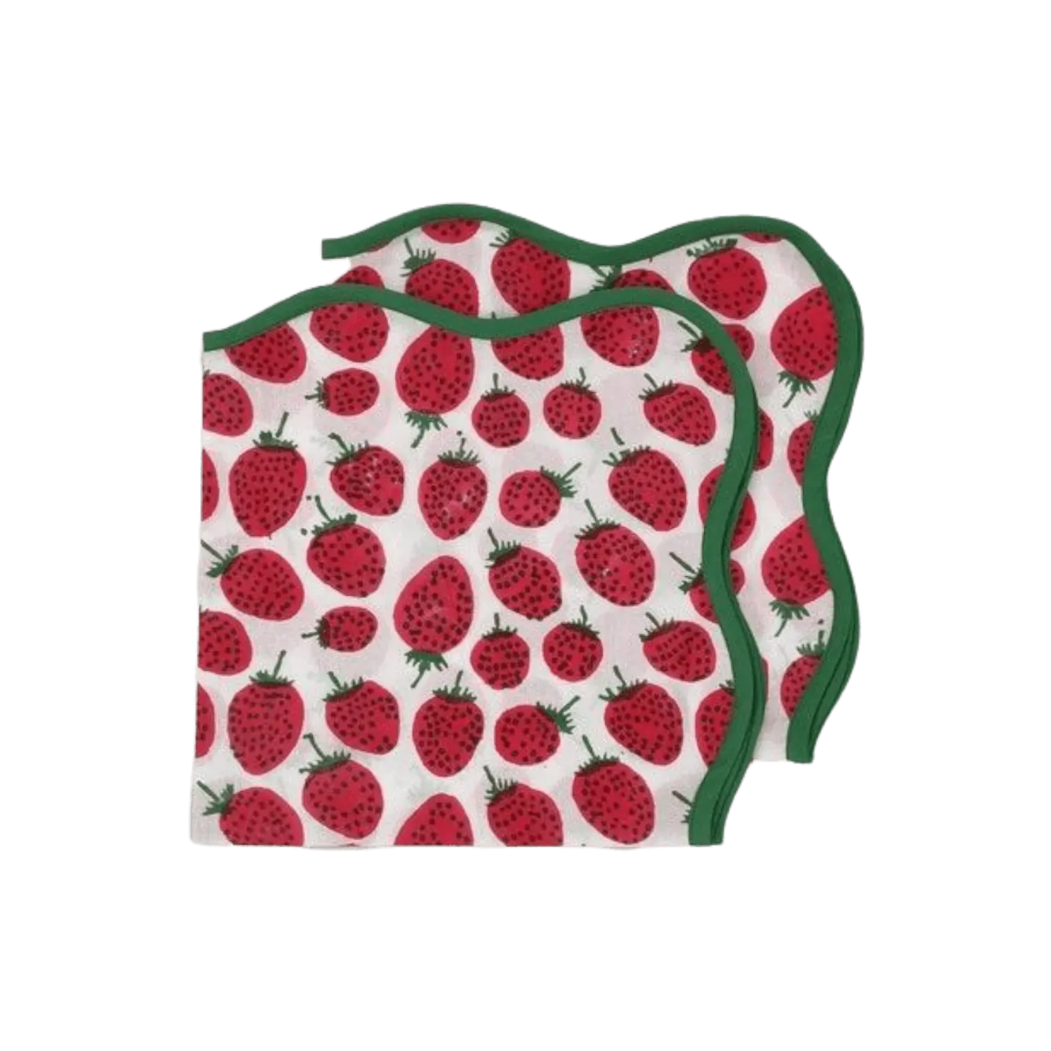 Strawberry Hand Block Printed Cotton Napkins