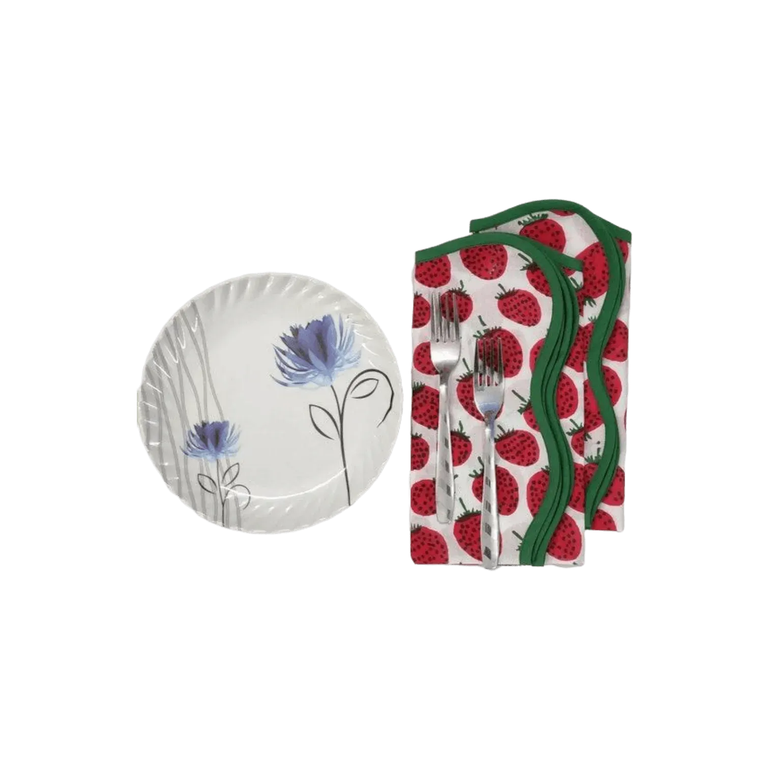 Strawberry Hand Block Printed Cotton Napkins