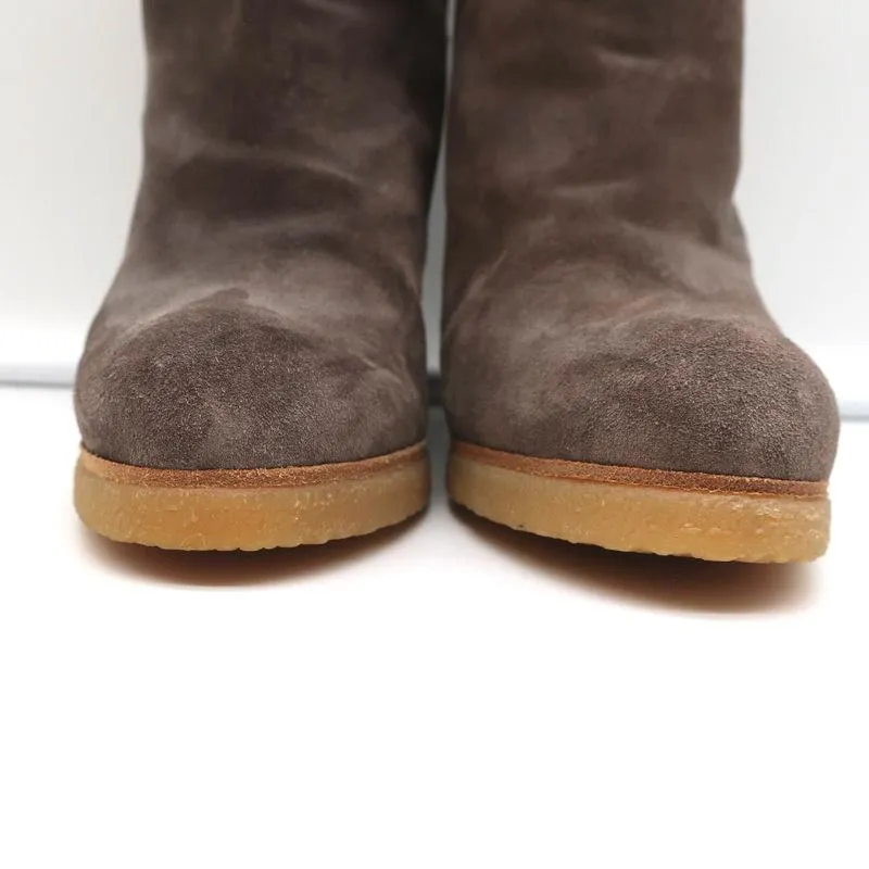 Stuart Weitzman Bootscout Hidden-Wedge Boots Brown Suede Size 8