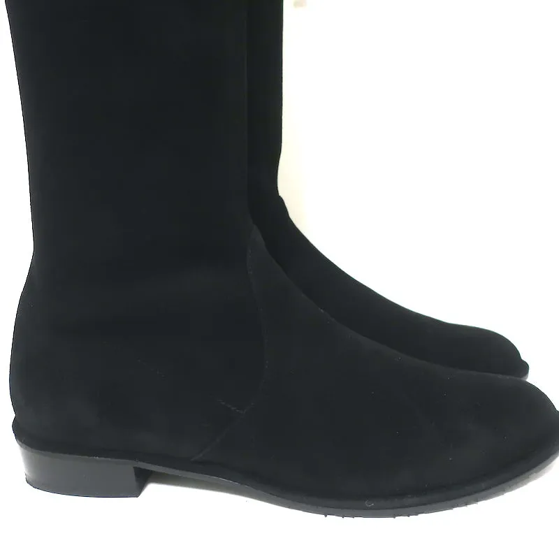 Stuart Weitzman Lowland Over the Knee Boots Black Suede Size 8 NEW