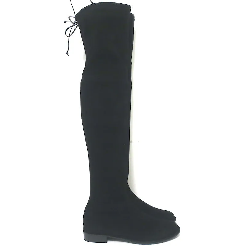 Stuart Weitzman Lowland Over the Knee Boots Black Suede Size 8 NEW