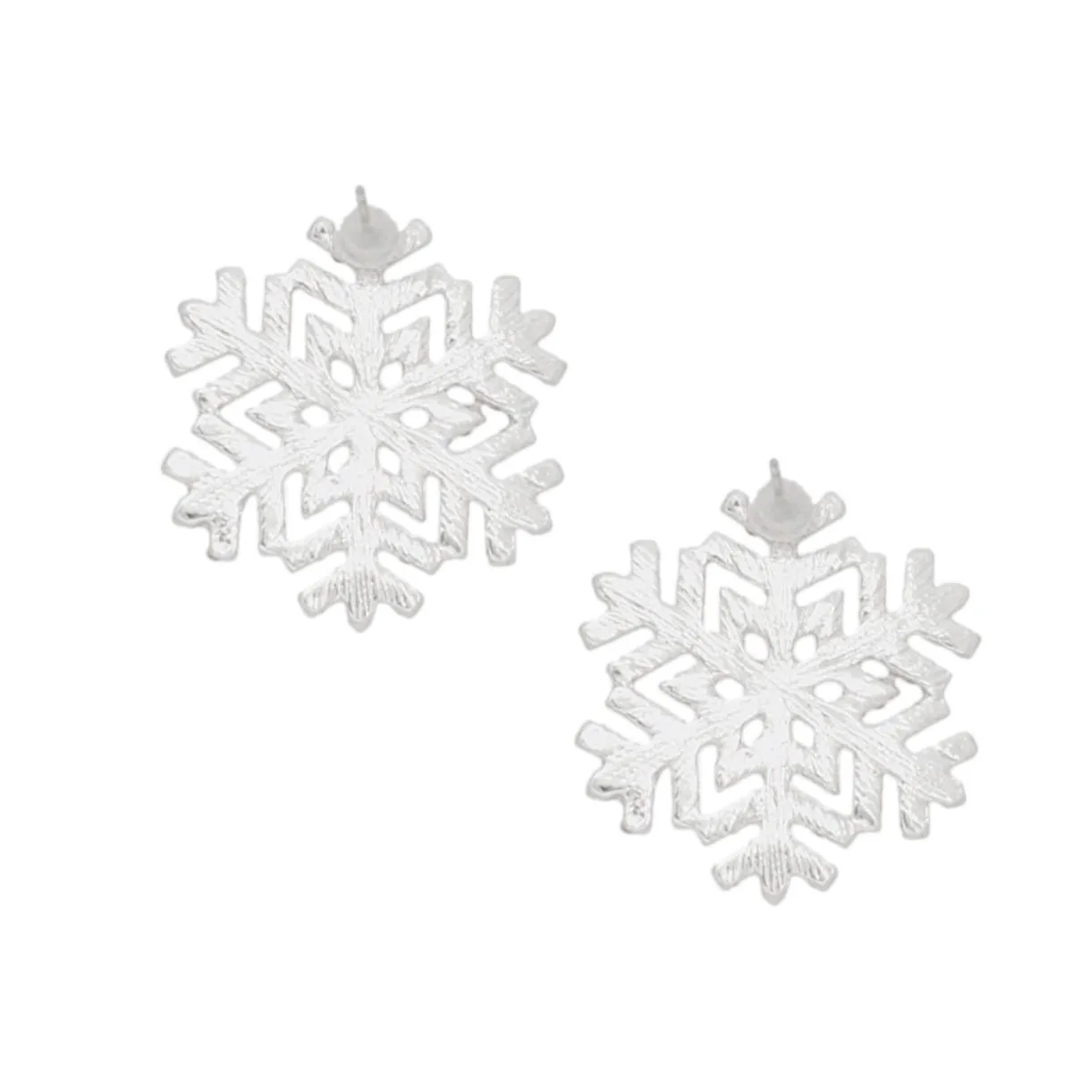 Stud Radiating Snowflake Silver Earrings for Women