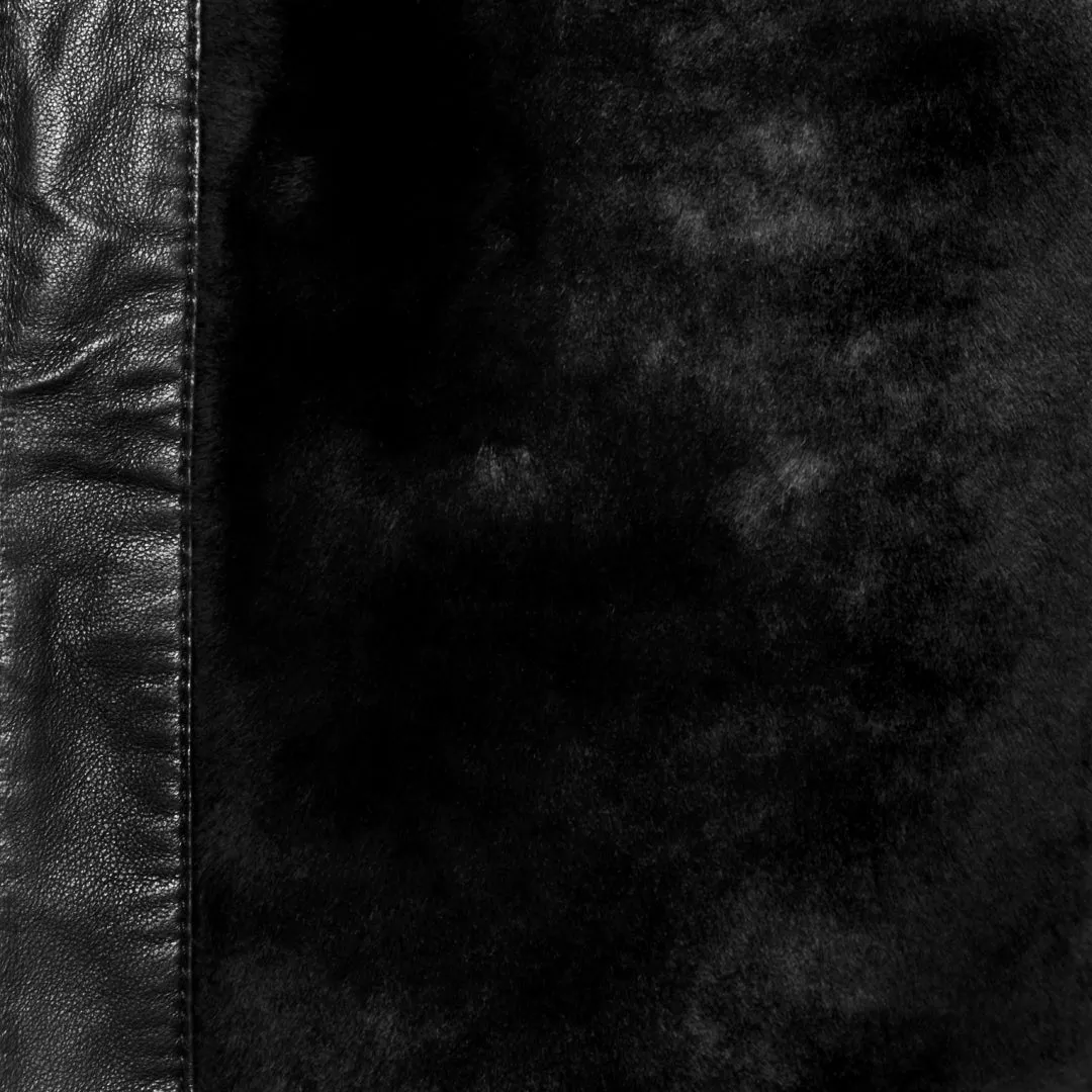 Suede & Full Body Python Leather Flight Jacket