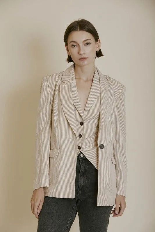 Suede Touch Stripe Blazer