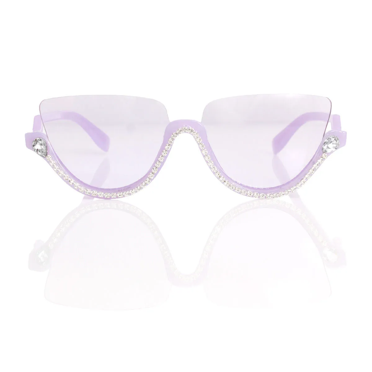 Sunglasses Half Frame Purple Eyewear