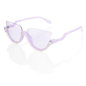 Sunglasses Half Frame Purple Eyewear