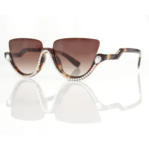 Sunglasses Half Frame Tortoiseshell Eyewear