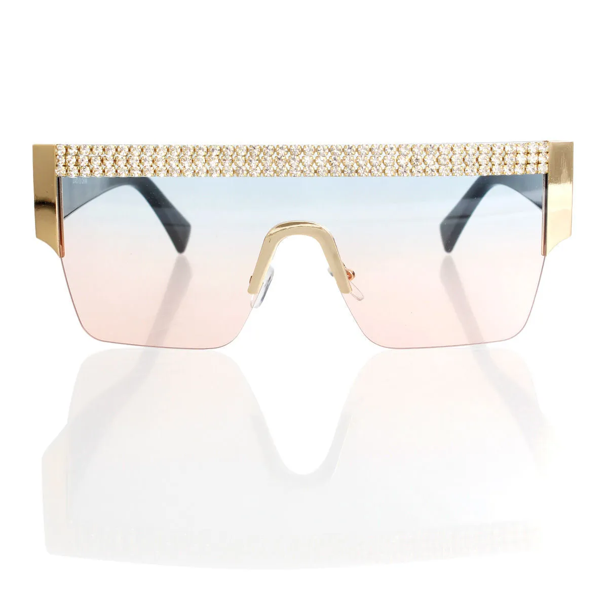 Sunglasses Shield Pave Pink Eyewear
