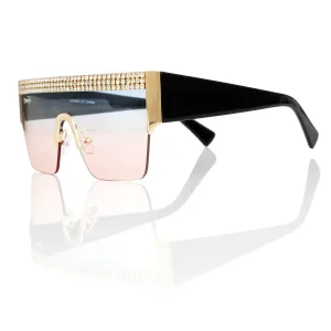 Sunglasses Shield Pave Pink Eyewear