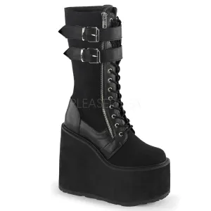 SWING-221  Black Canvas-Vegan Leather