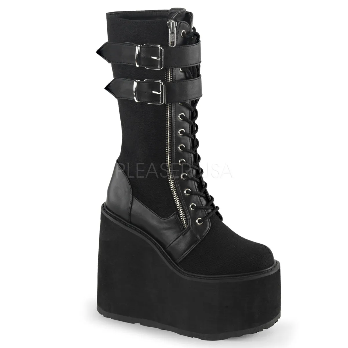 SWING-221  Black Canvas-Vegan Leather