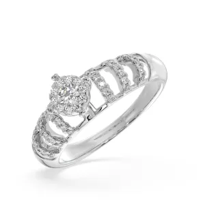 SY Women's Ring in Gold, Cathedral Solitaire