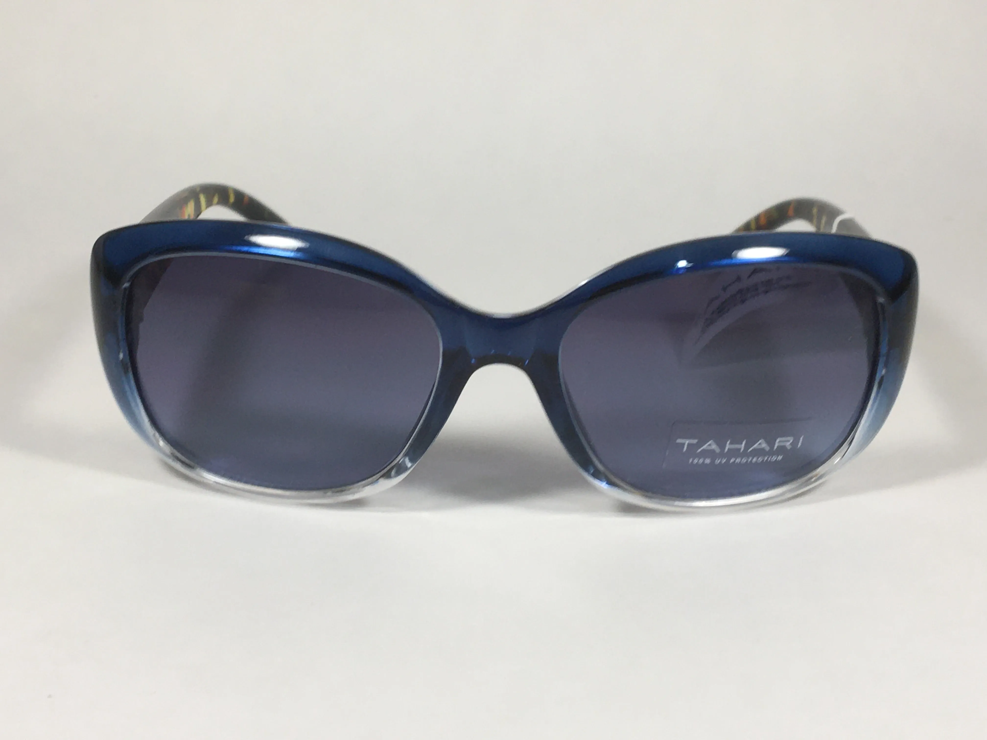 Tahari Oval Sunglasses Blue And Tortoise Frame Blue Lens TH754 BLTS