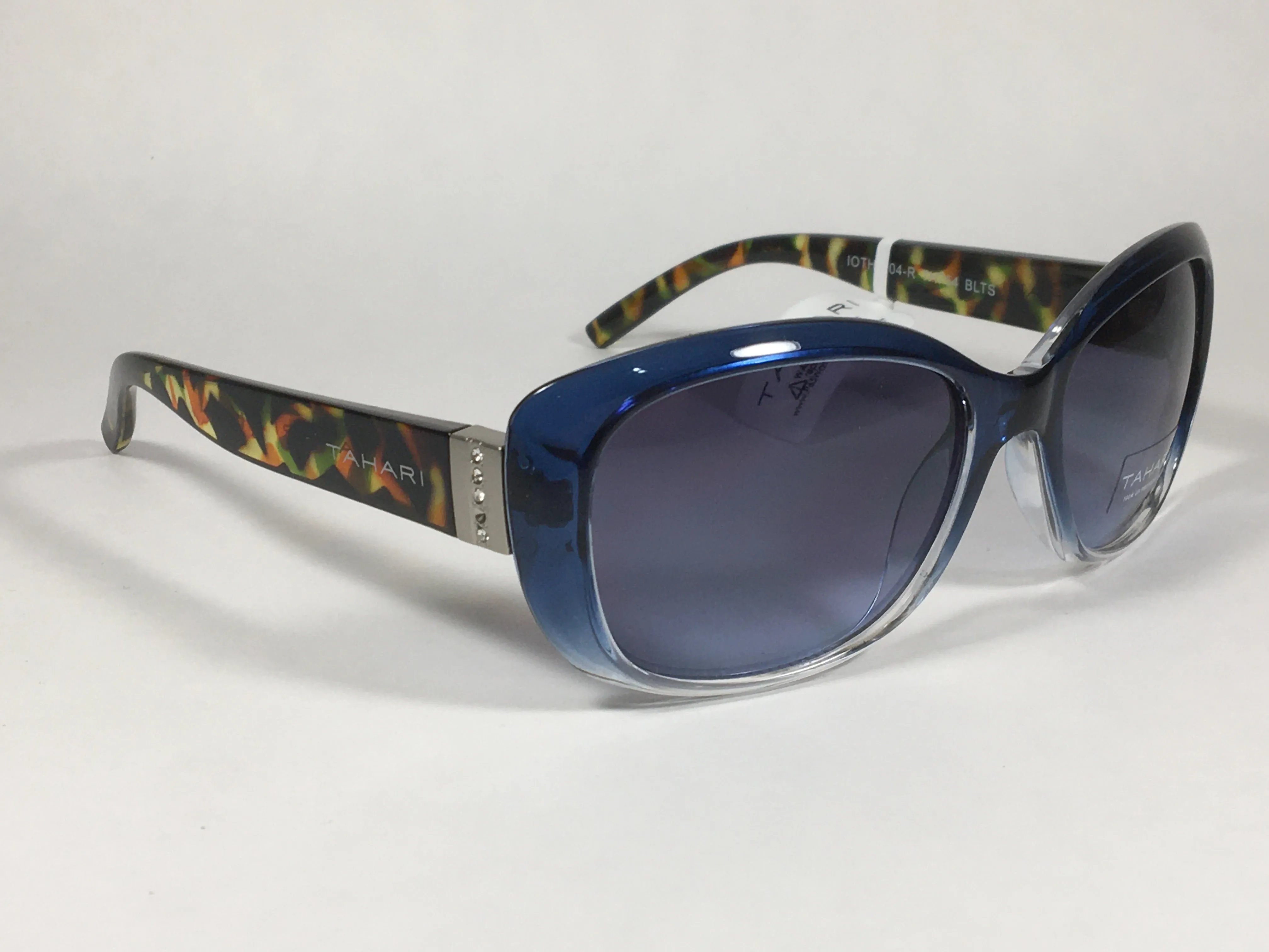 Tahari Oval Sunglasses Blue And Tortoise Frame Blue Lens TH754 BLTS
