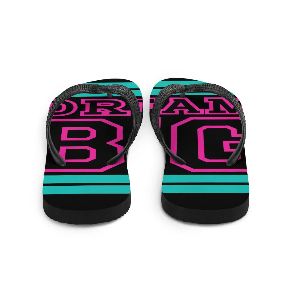 Teal and Pink Dream Big Flip-Flops