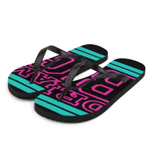 Teal and Pink Dream Big Flip-Flops