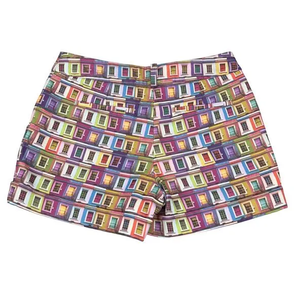 TED BAKER London Prims Window Multicolor Print Cuffed Hem Short Women's Size 2