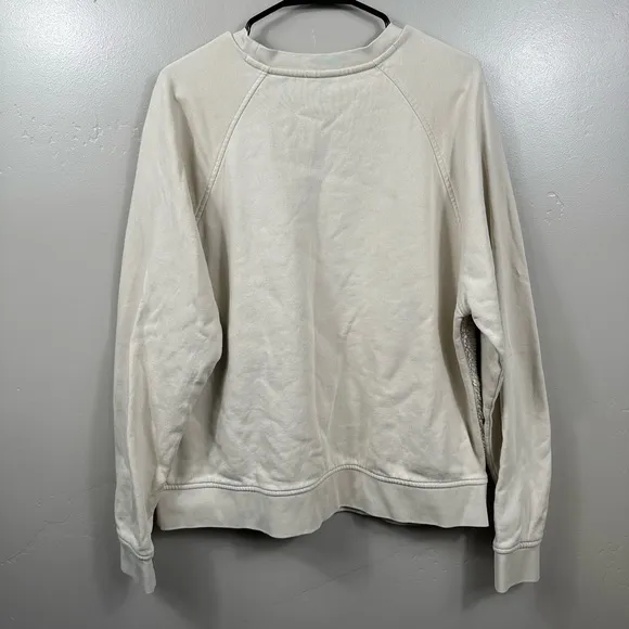 TED BAKER Sadieee Borg Faux Fur Fleece Sweatshirt In Natural Cream Size 10