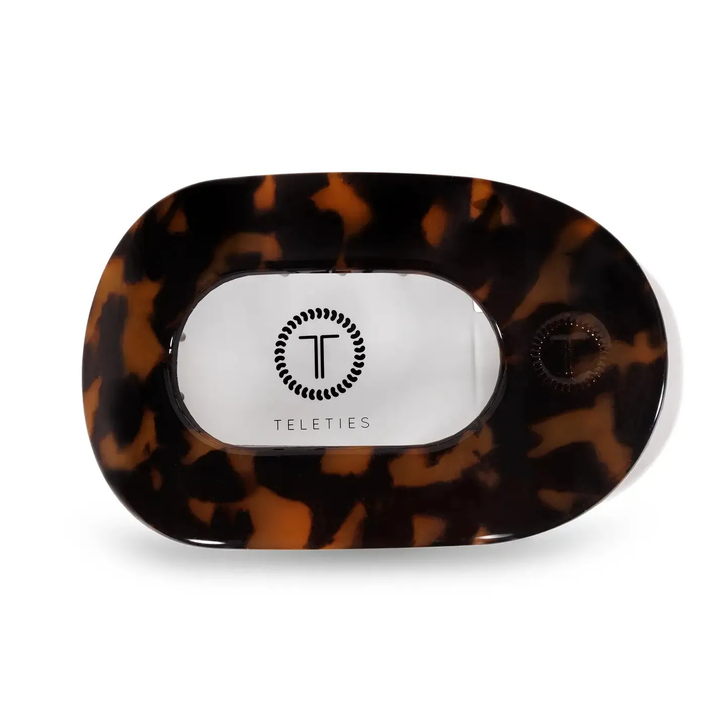 TELETIES | Large Flat Round Clip {Tortoise}