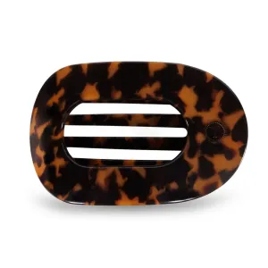 TELETIES | Large Flat Round Clip {Tortoise}