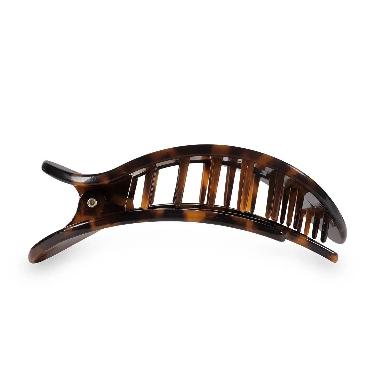 TELETIES | Large Flat Round Clip {Tortoise}