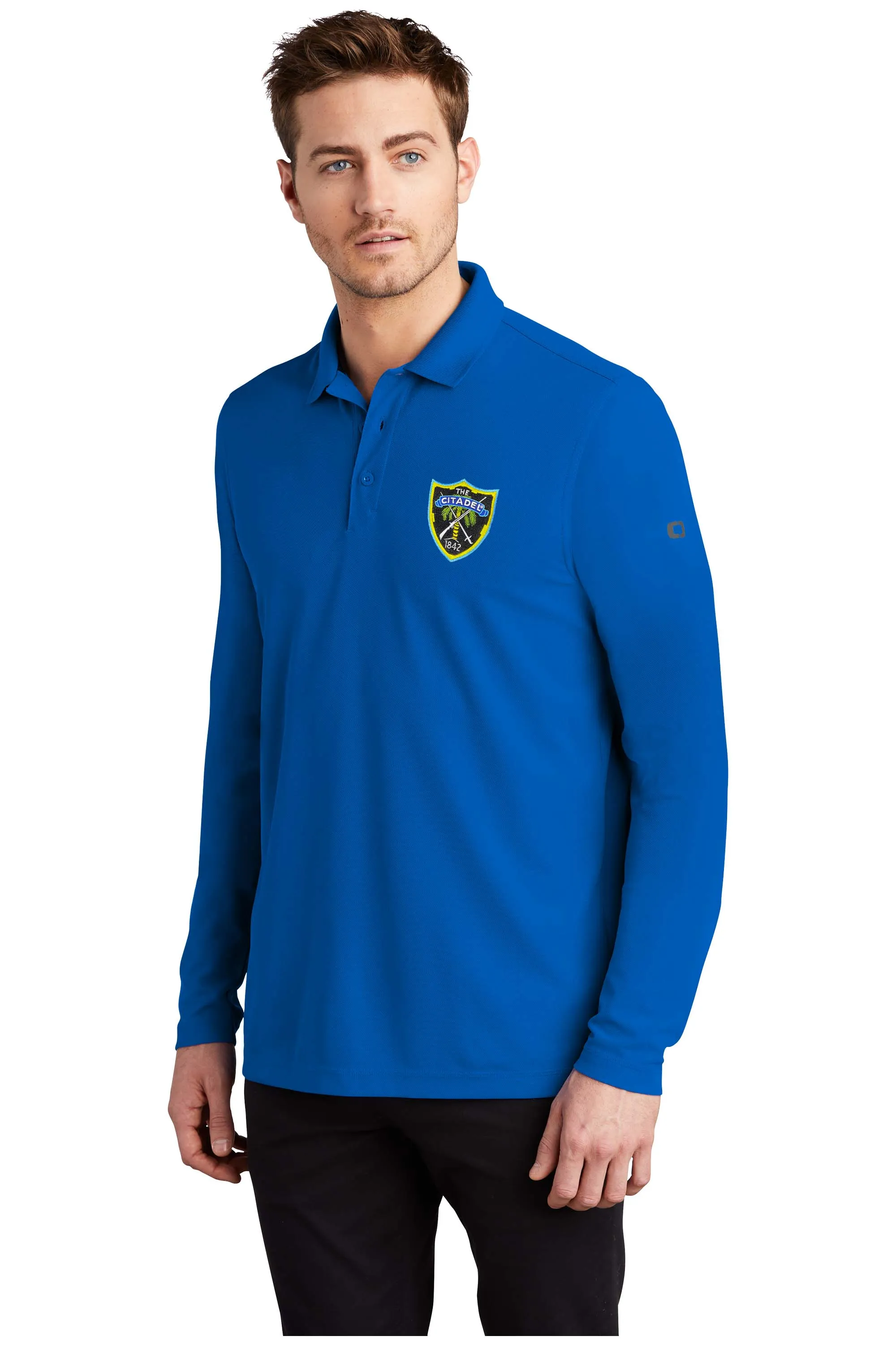 The Citadel Shield OGIO Men's Long Sleeves Embroidery Polo