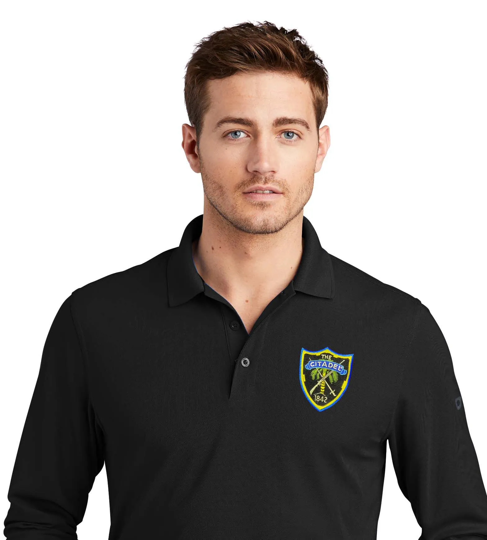 The Citadel Shield OGIO Men's Long Sleeves Embroidery Polo