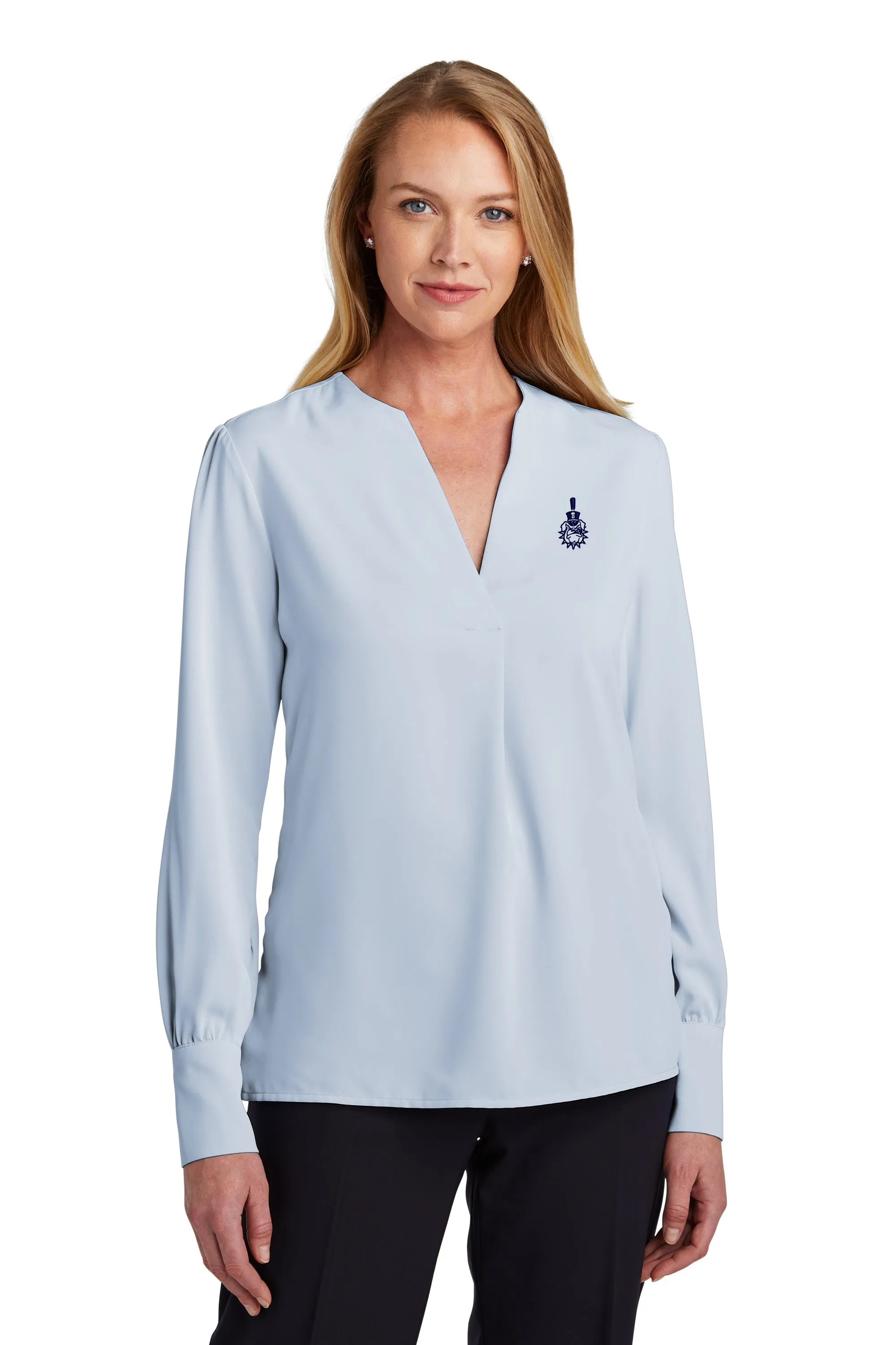 The Citadel,Spike, Brooks Brothers® Women’s Open-Neck Satin Blouse