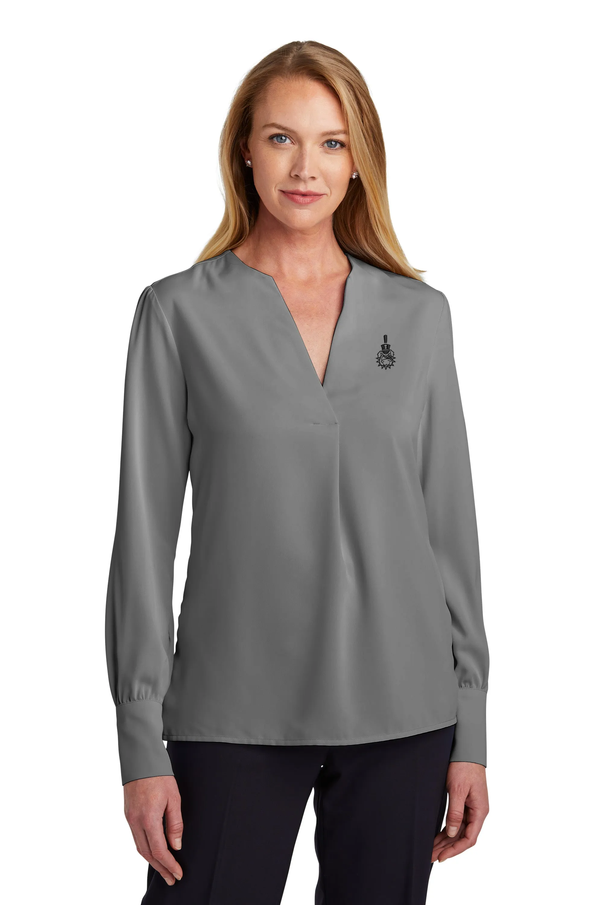 The Citadel,Spike, Brooks Brothers® Women’s Open-Neck Satin Blouse