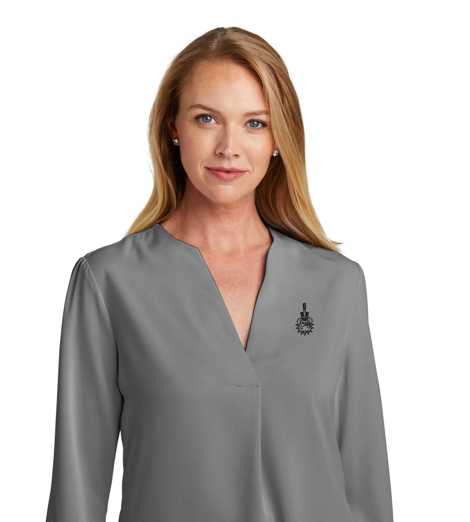 The Citadel,Spike, Brooks Brothers® Women’s Open-Neck Satin Blouse