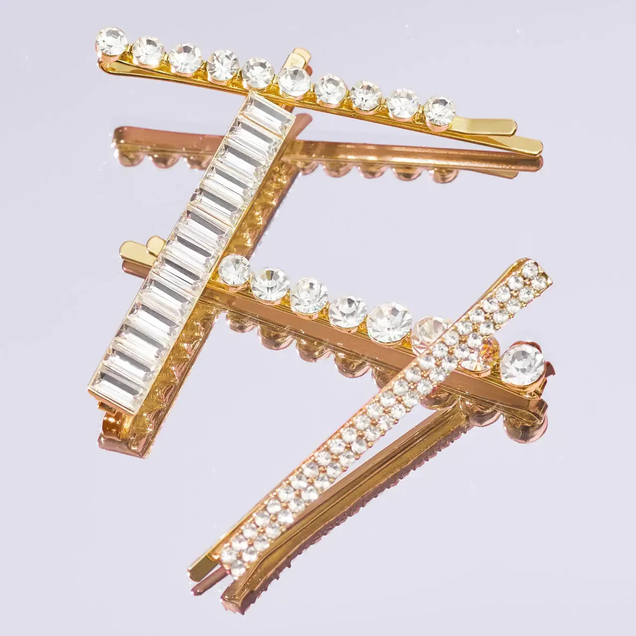 The Metal Rhinestone Bobby Pin Set (Set of 4)